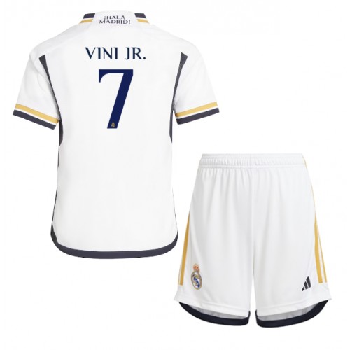 Maillot de foot Real Madrid Vinicius Junior #7 Domicile enfant 2023-24 Manches Courte (+ pantalon court)